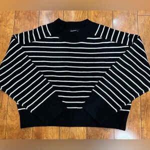 NWT Olivaceous Black and White Striped Sweater (Sz M)